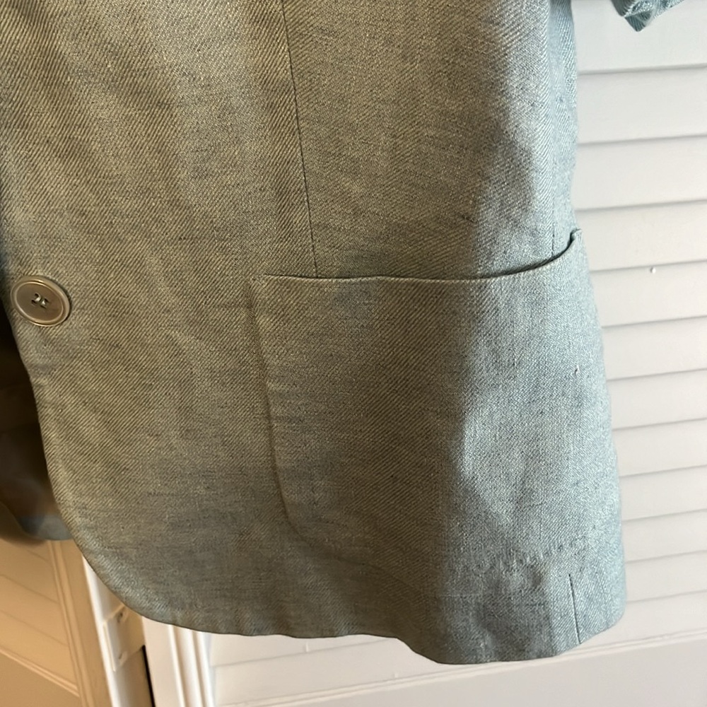 Facconable Linen 3 Button Jacket With Pockets Sz 8 - image 2